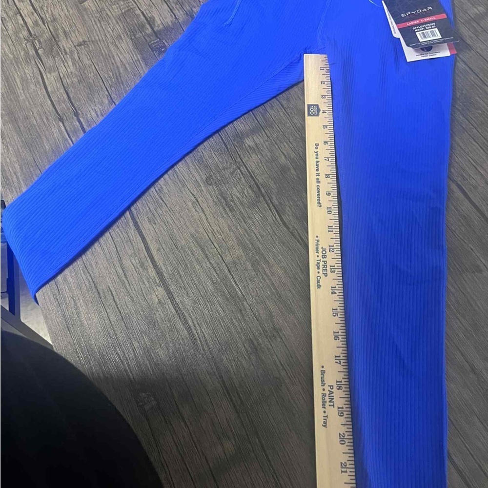 NWT Spyder Women’s Cobalt Blue Ribbed High Rise Athletic Leggings XS - Picture 6 of 9